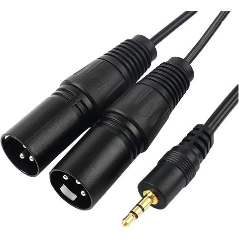 Yケーブル　3.5mm (ステレオ)→XLR(オス)デュアルオーディオケーブル1.5m